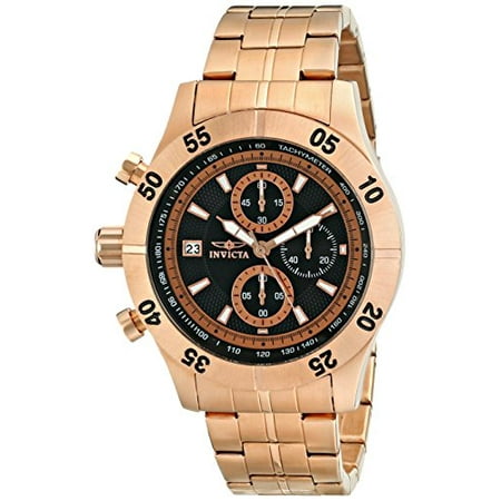 Invicta Men's 11278 Specialty Chronograph Black Textured Dial Rose Gold Stainless Steel Watch