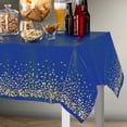 thumbnail image 4 of Rectangle Tablecloth Waterproof Spillproof Table Cloth, Kitchen Dinning Tabletop Decoration, Golden Dots Plastic Table Cover for Outdoor and Indoor Use, 108 x 54 Inch, Blue, 4 of 8