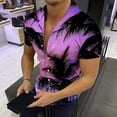 thumbnail image 4 of Sakmal Breathable Men's and Big Men's Button Down Hawaiian Shirts Short Sleeve Tshirts Tropical Floral Purple Mens Shirts L, 4 of 6