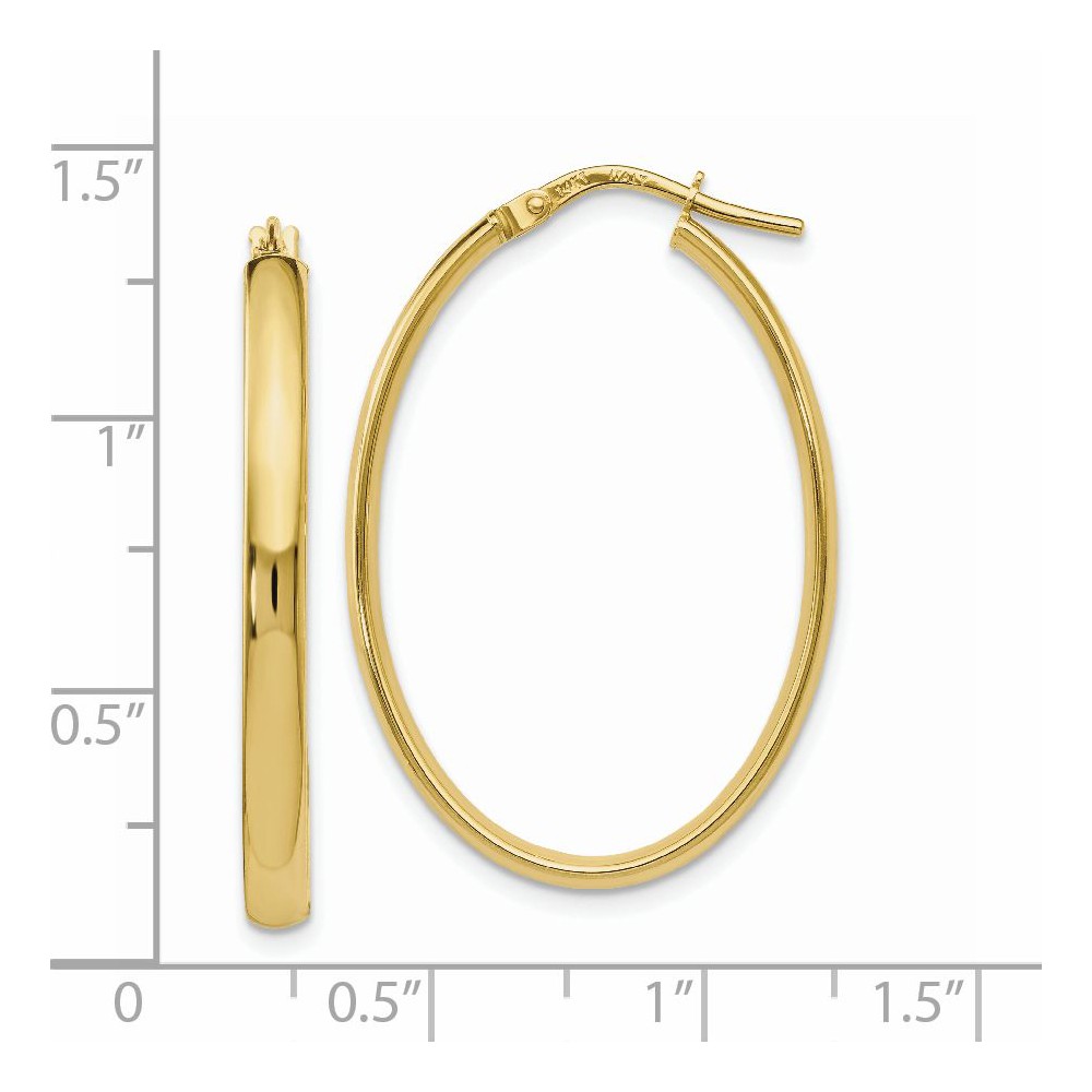 Leslie's Real 10kt Yellow Gold Polished Oval Hoop Earrings; for Adults and Teens; for Women and Men
