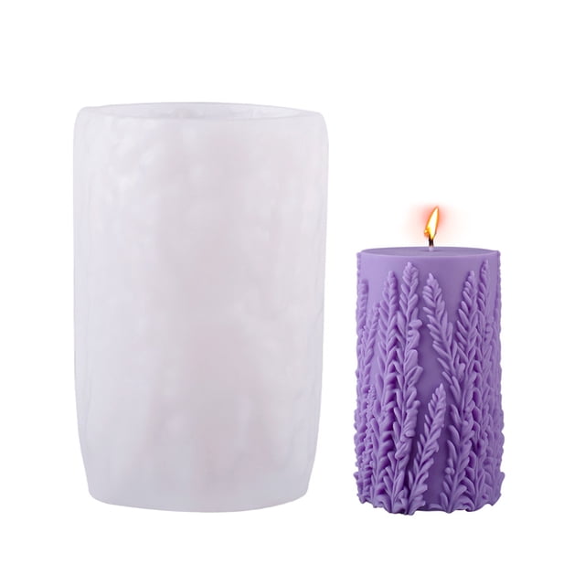 Moldes para velas cilíndricas con forma de flor de girasol, lavanda y lirio, molde de resina de silicona 3D para hacer jabón, velas, yeso, manualidades y decoración del hogar.