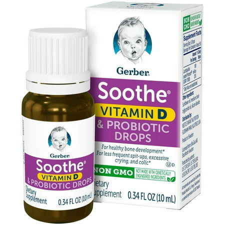 Gerber Soothe Probiotic Colic Drops with Vitamin D, 0.34 fl.