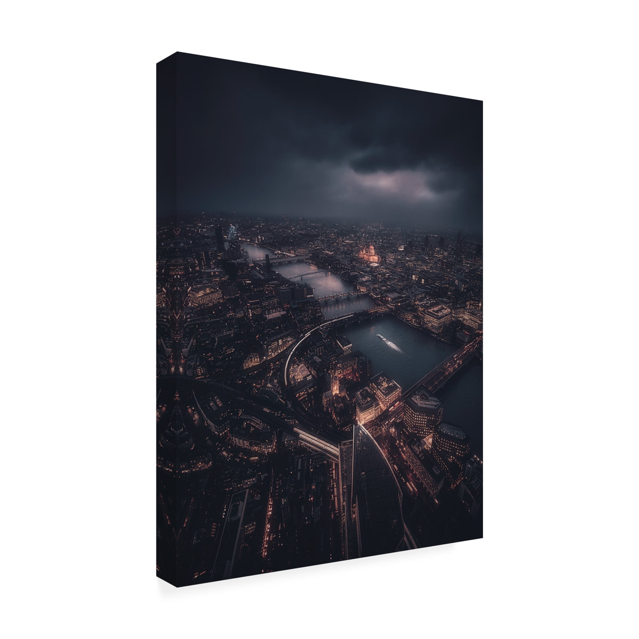 Canvas Wall Art - David George 'Apocalyptic London' Wall Art for Living Room, Bedroom, or Office D?cor by Trademark Fine Art - 35 x 47 Inches