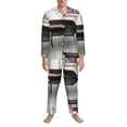thumbnail image 3 of Fotbe Rustic Door Handle Closeup Pijama de Hombre con Estampado de Manga Larga, Conjunto de 2 Piezas, Ropa de Dormir Suave y Cómoda con Bolsillos-Small, 3 of 7