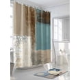 thumbnail image 3 of Abstract Mottled Shower Curtain Set ，Waterproof Fabric Shower Curtains Brown Teal Vintage Oil Painting Texture Shower Curtains for Bathroom,Bathroom Decor 60"x72", 3 of 6
