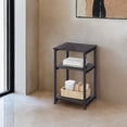 thumbnail image 7 of LEDREM Small End Table with 3-Tier Storage, Tall Nightstand for Living Room, Bedroom, Office, Misty Gray and Classic Black, 7 of 7