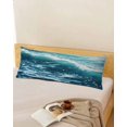 thumbnail image 5 of Teal Blue Beach Coastal Body Pillow Cover 20 x 60 Inch Decorative Pillow Cover Nautical Abstract Watercolor Lumbar Pillowcase Seasonal Rectangle Cushion Case for Couch Sofa Bed Living Room, 5 of 7