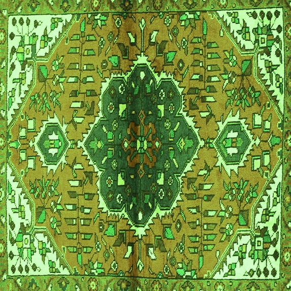 Ahgly Company Indoor Square Persian Green Traditional Area Rugs, 6' Square