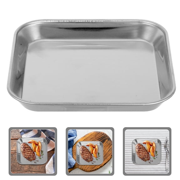 ROSENICE 1Piece Thickened Metal Serving Tray Oven Safe Plates 5.50X5.50X0.79In For Restaurant Settings
