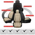 thumbnail image 4 of DIKSOAKR Car Seat Covers for Mazda CX-5 2013-2025 Front Seat Covers,Waterproof Faux Leather Seat Covers Seat Protector Airbag Compatible Automotive Accessories (Black&Beige), 4 of 7
