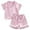 v#6Pink27, variant on Rggeeun Baby Girls Outfit Sets Solid Color Satin Short Sleeve Collar Cardigan Soft Top & Elastic Waist with Tie And Ruffle Hem Shorts for Summer Travel Party Trendy Tracksuit,Purple,4-5 Years