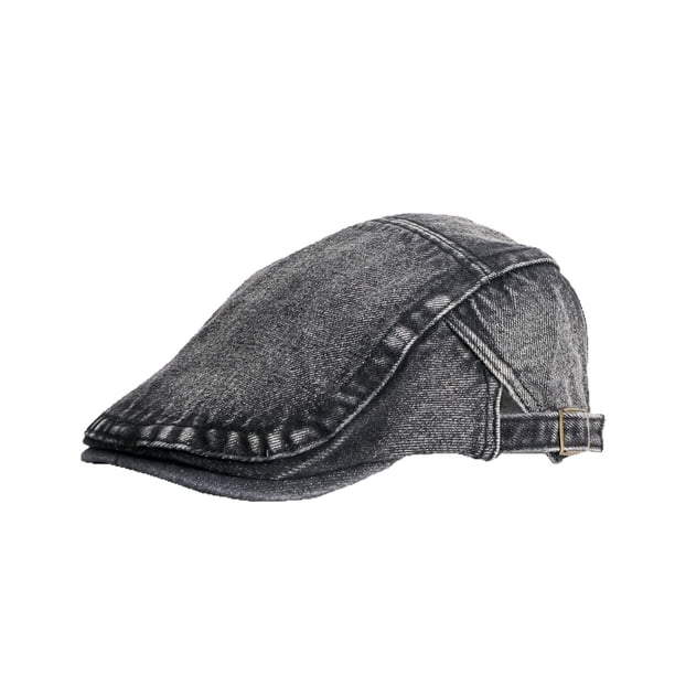 Gorra Gatsby Newsboy de mezclilla unisex, ajustable, lavada