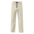 thumbnail image 5 of Tiijoy Boys Pants Casual Solid Elastic Waist Drawstring Straight Pants, Beige, Size 5-16, 5 of 7