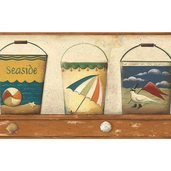 879695 Beach Pails Wallpaper Border HAH15012b