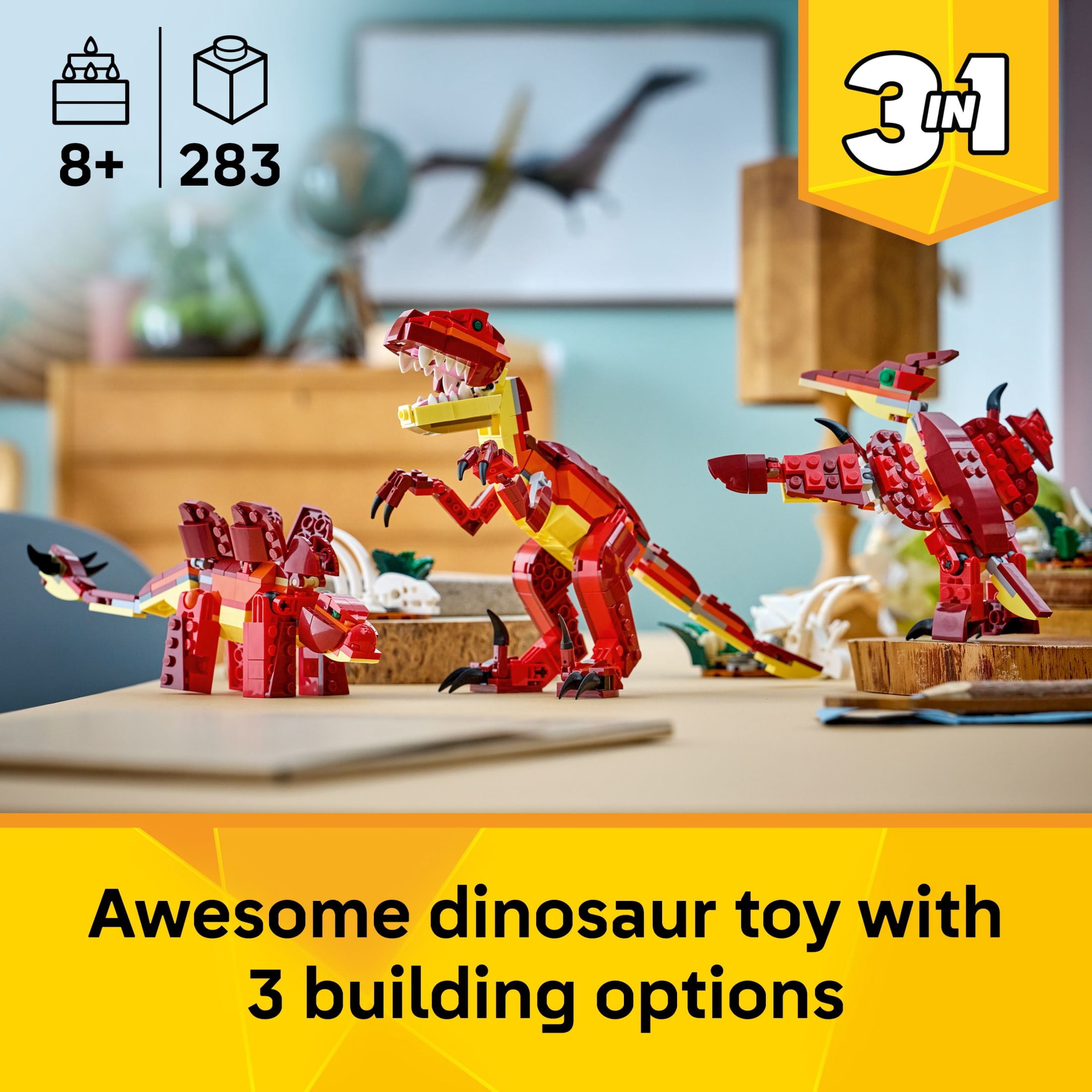 LEGO, Creator 3 in 1 Fierce Dinosaur Building Toy, 31379, 283