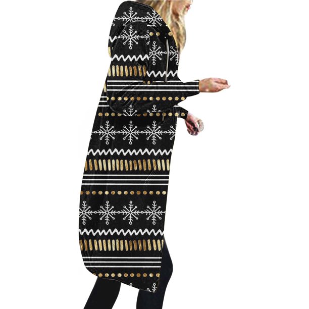 Puntoco Chaqueta De Mujer Sudadera con Capucha De Manga Suelta Estampada De Halloween para Mujer Chaqueta Larga Superior Liquidación De Navidad Puntoco Puntoco-259