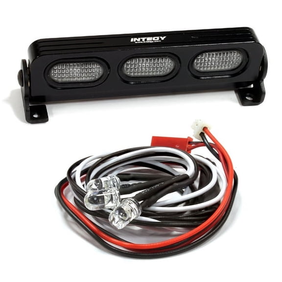 Integy RC Toy Model Hop-ups C25136BLACK Realistic T2 Adjustable Spot Light Bar (3) w/ LED for 1/10 & 1/8 Scale