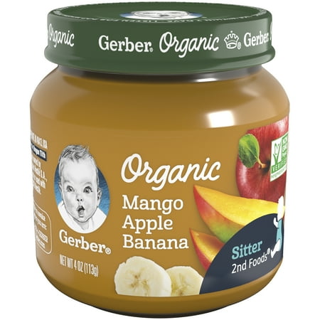 (Pack of 6) Gerber Organic 2nd Foods Baby Food, Mango Apple Banana, 4 oz Jars
