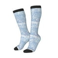 thumbnail image 2 of Fotbe White Bule Glitter print Women's Men's Novelty Crew Socks Cotton Socks Knee High Socks for Walking,Running,Nurses,Pregnancy, 2 of 9