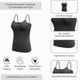thumbnail image 4 of Coobie Women’s Padded Camisole with Adjustable Straps, Seamless Tank Top with Built-in Bra, Style 1245, 4 of 5