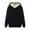 Black, variant on Fesfesfes Women Hooded Solid Hooded Loose Long Sleeve Tops Casual Sweatshirt