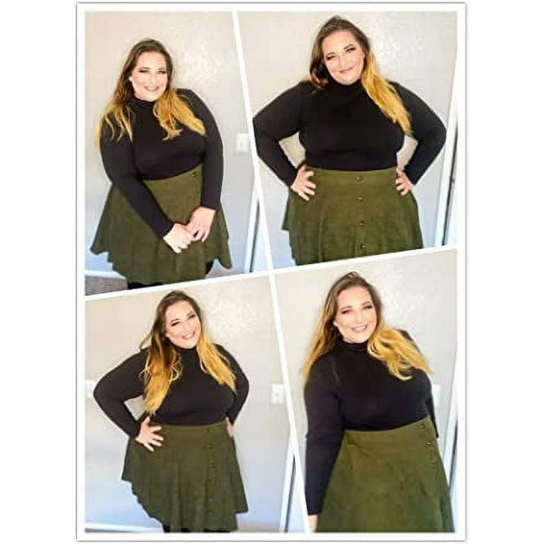 TIYOMI Plus Size Skirts Army Green Stretchy Buttons Hidden TIYOMI Plus Size Skirts Army Green Stretchy Buttons Hidden