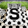 thumbnail image 3 of Erosebridal Letter S Soccer Ball Pattern Print Full Size Sheets, Sports Monogram Bed Sheets for Kids Boys and Girls, 1 Flat Sheet, 1 Fitted Sheet and 2 Pillowcases, 3 of 6