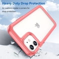 thumbnail image 5 of Case for iPhone 12 iPhone 12 pro Case Slim Dropproof [Defend from Drop/Scratch/Slip/Fingerprint] Clear Acrylic Hard Back Soft TPU Bumper Hybrid Phone Cover for iPhone 12 Pro/12-Red, 5 of 16