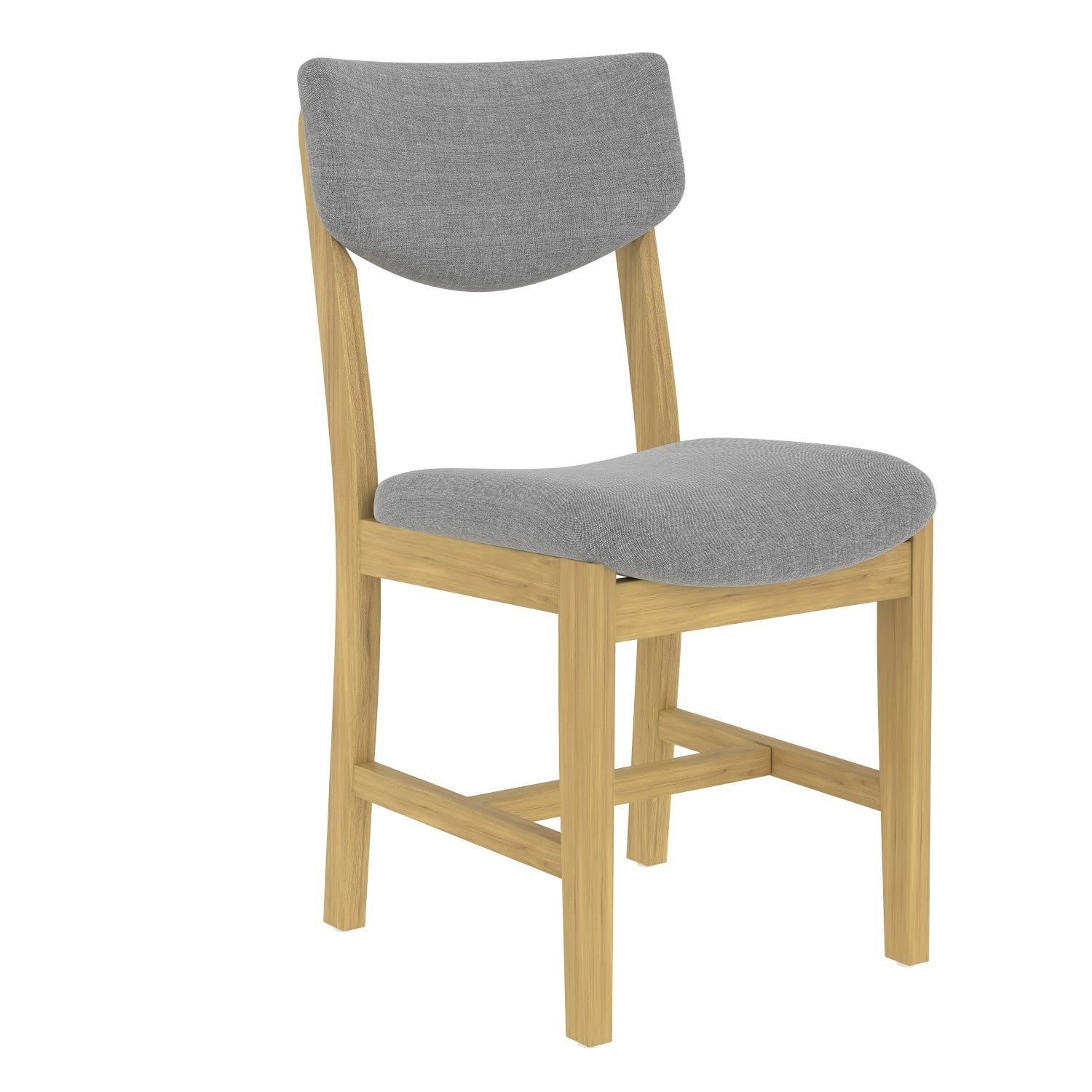 Rustic Farmhouse Dining Chairs Set of 4 Solid Wood Dining Chairs with Gray Fabric Upholstered Seat and Backrest Accent Chairs for Kitchen Dining Room Living Room, Natural