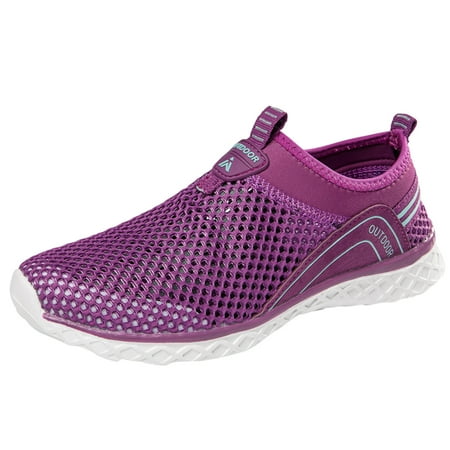 

MIASHUI Shoes for Women Sports Shoes Summer Pattern Mesh Breathable Comfortable Non Slip Lightweight Casual Outdoor Wading Shoes Purple 8
