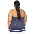 thumbnail image 3 of Michael Kors Womens Dot Print Border Jersey Halter Top Shirt, Blue, Plus Size, 2X, 3 of 3