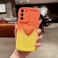 thumbnail image 3 of for Samsung Galaxy S22+ Plus Case, Cute Kawaii 3D Love Heart Gradient Color Curly Wave Frame Camera Lens Cover Shockproof Soft Silicone S22 Plus Phone Case 6.6" for Women (Orange Yellow), 3 of 10
