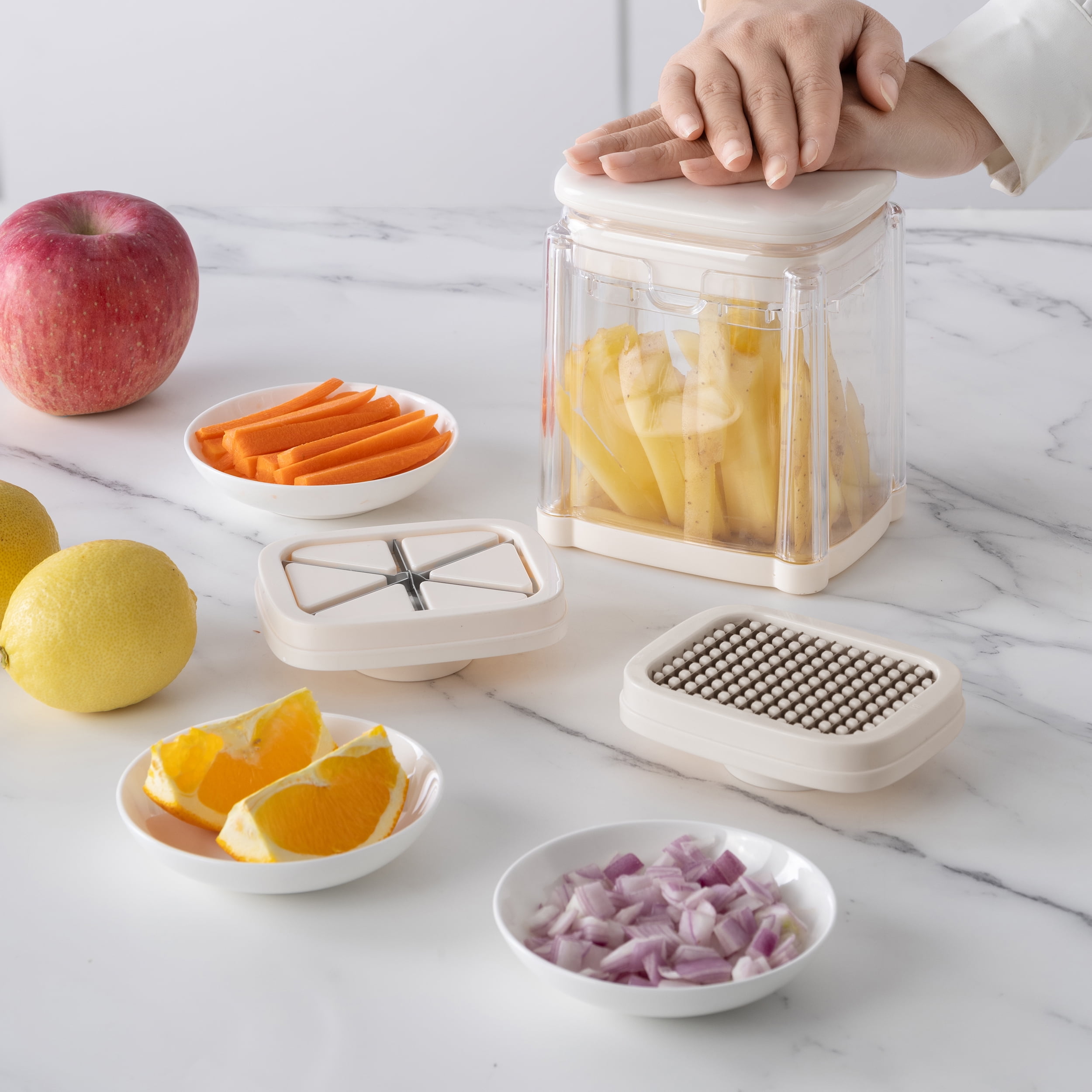 COOK WITH COLOR Veggie Chopper with 3 Blades Food Prep Dicer for