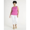 thumbnail image 2 of Terra & Sky Women's Plus Size Scoop Neck Ribbed Tank Top, 2 of 5