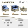 thumbnail image 5 of POTEBAN 7 Pieces Outdoor Patio Furniture Set, Grey Rattan Wicker Outdoor Conversation Sectional Sofa Set with Cushions for Backyard, Haze Blue, 5 of 9
