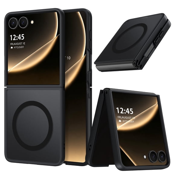 BENTOBEN Samsung Z Flip 8 Case 6.9 Inch, Magnetic Mag-Safe Compatible Slim Shockproof Protective Phone Cover, Translucent Matte Black