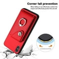 thumbnail image 4 of Allytech Wallet Case for Apple iPhone XS/X with Ring Holder Stand, Vintage Premium PU Leather 8 Cards Slots Shockproof Bumper Anti-Scratch Magnetic Closure Case Cover for iPhone XS/X,Red, 4 of 6