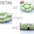 thumbnail image 6 of ABPWLY Home Wheat Straw Candy Tray Nut Snacks Fruit Tray Compartment Round Solid Color Snack Organizer Green Decor, 6 of 6