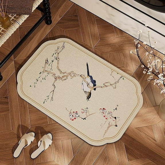 Nvzi-c Bathroom Rug Mat , Non-Slip Plush Shaggy Bath Carpet, Machine Wash Dry, Bath Mats for Bathroom Floor, Tub and Shower, Bathroom Runner Bathmat Accessories Decor 15*23inch (Style G)