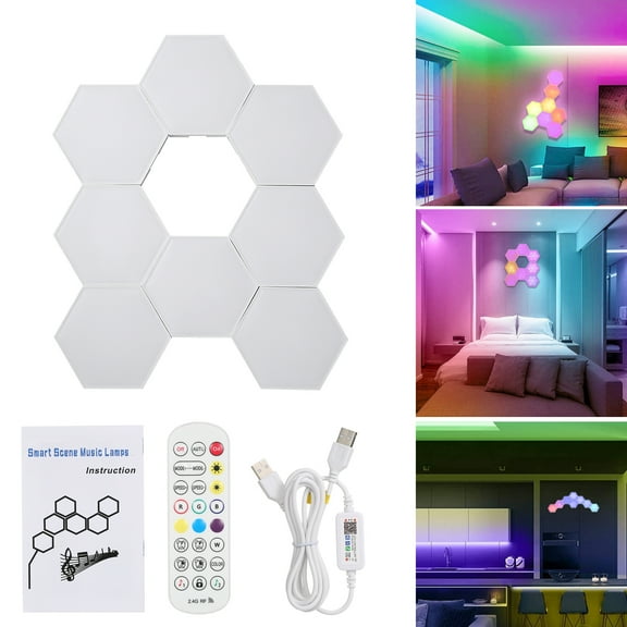 Neoglint Hexagon Modular Design RGB LED Wall Light (8 Count)