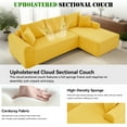 thumbnail image 6 of GJQ 103" Boneless Couches, Modular Sectional Sofa with Oversized Chaise, L-Shape Cloud Couch with Deep Seat, for Living Room，No Assembly Required(Yellow,Corduroy,Left Facing Chaise), 6 of 12