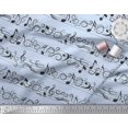 thumbnail image 2 of Soimoi Blue Rayon Fabric Notes Musical Instrument Printed Craft Fabric by the Yard 56 Inch Wide, 2 of 3