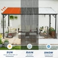 thumbnail image 5 of MEISSALIVVE 10' x 14' Hardtop Wall Mounted Gazebo Pergola, Lean-to Metal Awning with Sloped Roof, Outdoor Shelter for Patio, Deck, Backyard, Black, 5 of 11