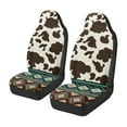 thumbnail image 4 of Pzuqiu Aztec Cow Print Car Seat Cover Front Soft Comfortable Car Seats Covers Front Only Anti-Slip Elastic Fabrics Auto Interior Covers Full Coverage Seat Protector Fit for Most Cars, 4 of 7