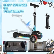iScooter Electric Scooter for Kids 3+, 3-Wheels 70W Motor Escooter & Light-Up Wheels and Pedal, Foldable & Height Adjustable Toddler Motorized Scooters, E-Scooter for Girls Boys(Black)