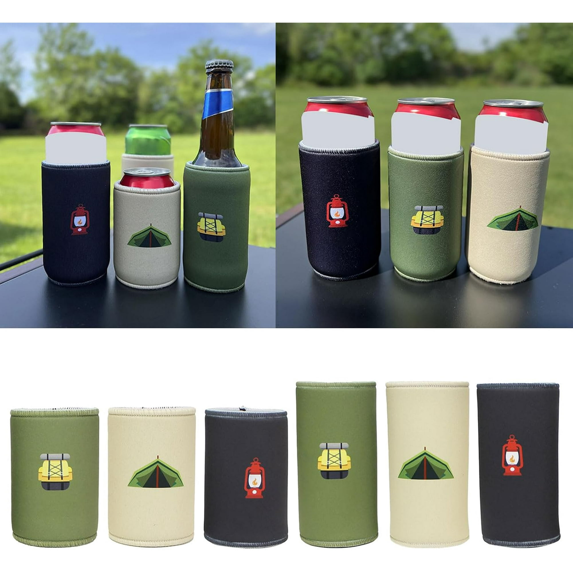 Housses De Canettes De Camping Extérieures Isolées Manchons De Refroidisseurs De Canettes Légers Porte-Bouteilles Antidérapants