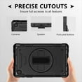 thumbnail image 4 of Shockproof Case for Samsung Tab A7 Lite 8.7 T220 T225, Military Grade Protection Rotating Stand Hand Strap Shoulder Strap Kids Friendly Bumper Rugged Case for Galaxy Tab A7 Lite 8.7",Black, 4 of 8