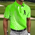 thumbnail image 2 of LMOIPLI Men's Golf Shirt Trendy Color Block Short Sleeve Turndown Collar Tshirts Moisture Wicking Quick-Dry Tennis Tops Workout Basic Tee Green M, 2 of 5