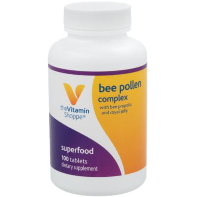 The Vitamin Shoppe Bee Pollen Complex 1,000MG, Superfood with Bee Propolis and Royal Jelly, Seasonal Immune System Support (100