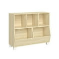 thumbnail image 1 of Kids Catch-All Multi-Cubby 35in Toy Organizer – Light Woodgrain, 1 of 9